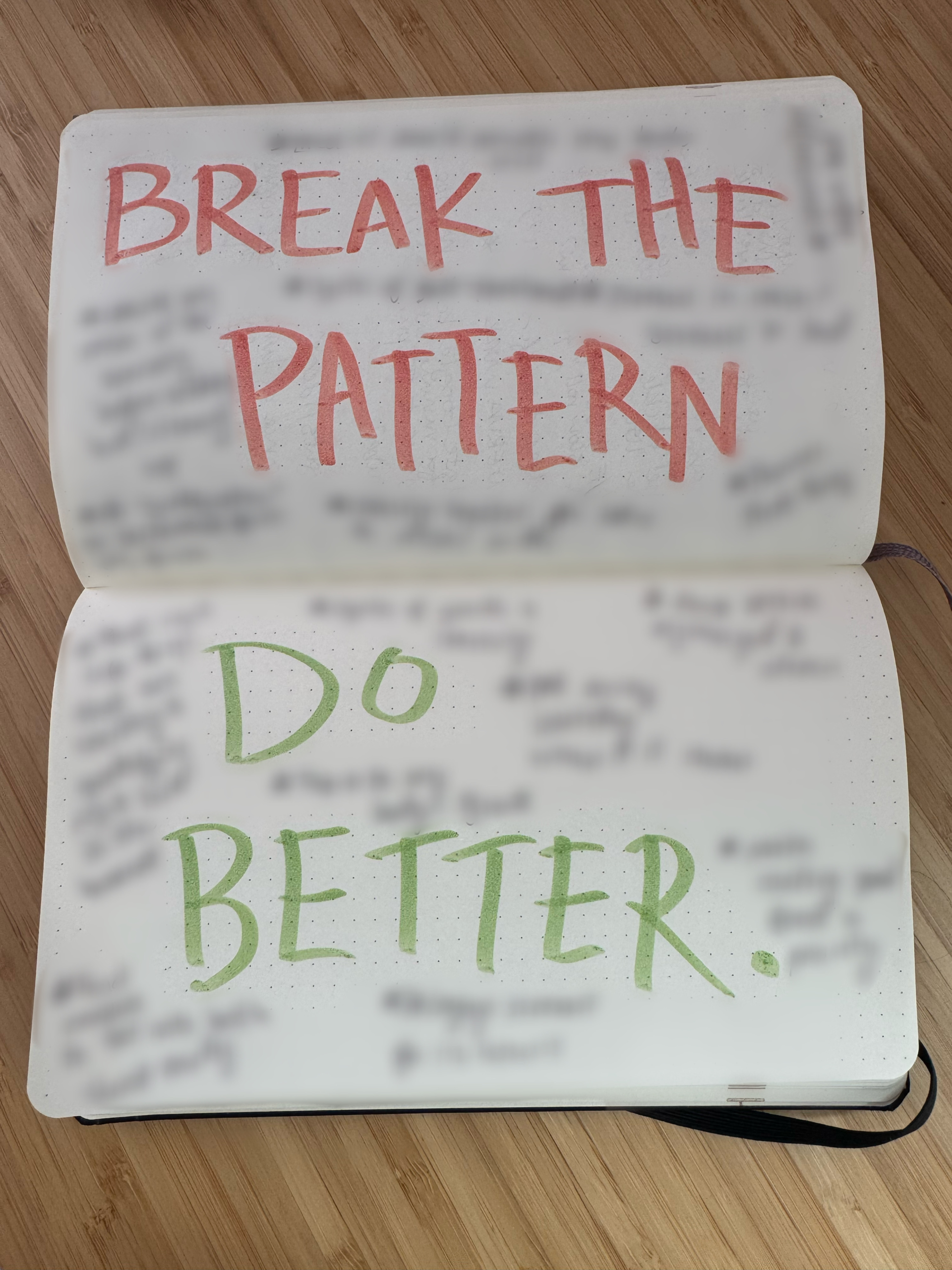break the pattern, do better (journal prompt)